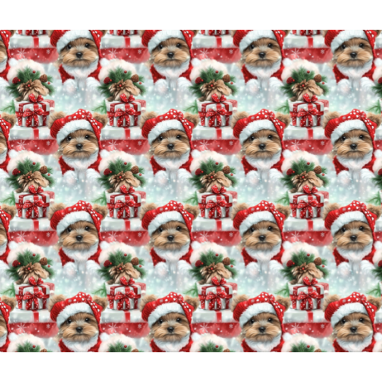 50 cm French Terry Sommersweat Yorkshire Terrier Weihnachten Geschenke Rot Mint –145 cm 240 g/m² Eigenproduktion