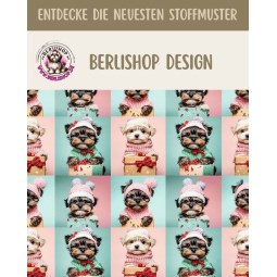 50 cm French Terry Sommersweat Hunde Weihnachten Geschenke Rosa Mint –145 cm 240 g/m² Eigenproduktion