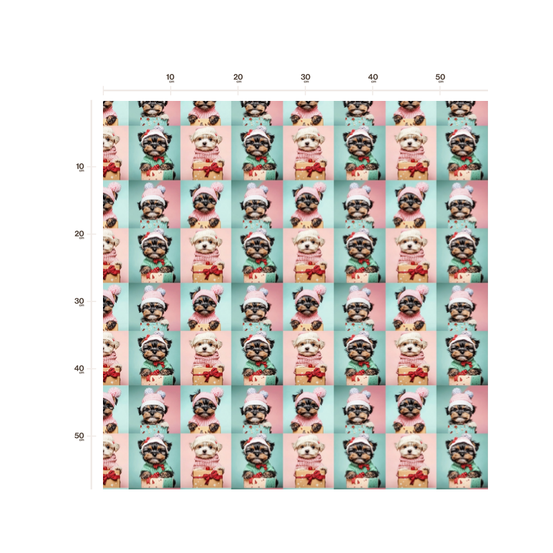 50 cm French Terry Sommersweat Hunde Weihnachten Geschenke Rosa Mint –145 cm 240 g/m² Eigenproduktion