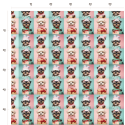 50 cm French Terry Sommersweat Hunde Weihnachten Geschenke Rosa Mint –145 cm 240 g/m² Eigenproduktion