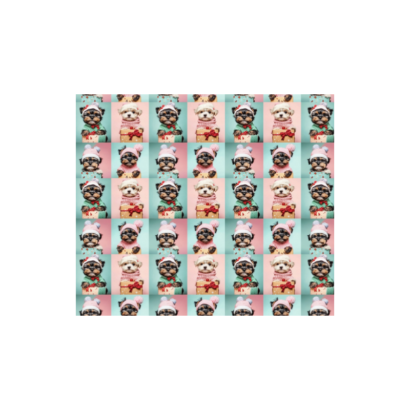 50 cm French Terry Sommersweat Hunde Weihnachten Geschenke Rosa Mint –145 cm 240 g/m² Eigenproduktion