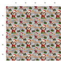 50 cm French Terry Sommersweat Shih Tzu Weihnachten Grau Rot –145 cm 240 g/m² Eigenproduktion