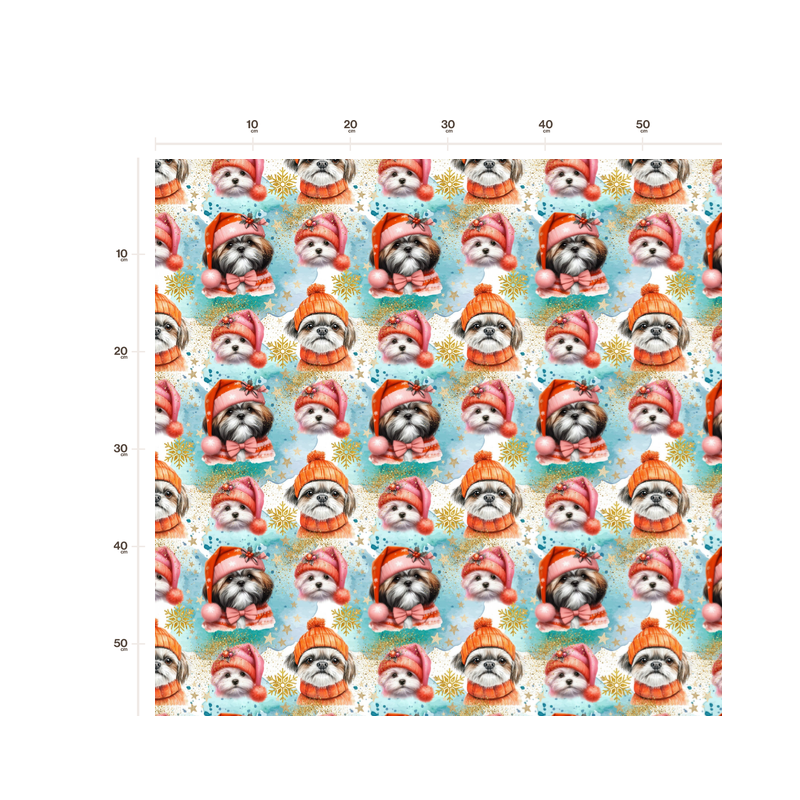 50 cm French Terry Sommersweat Shih Tzu Wintermützen Türkis Orange Rosa–145 cm 240 g/m² Eigenproduktion
