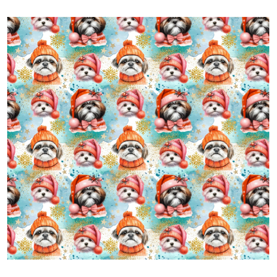 50 cm French Terry Sommersweat Shih Tzu Wintermützen Türkis Orange Rosa–145 cm 240 g/m² Eigenproduktion