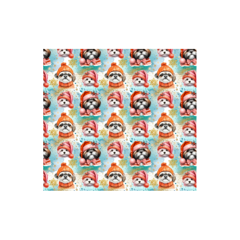 50 cm French Terry Sommersweat Shih Tzu Wintermützen Türkis Orange Rosa–145 cm 240 g/m² Eigenproduktion