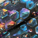 Jersey Raumschiffe Stoff 180 cm ( Überbreite) – Space, Hexagon – 220 g/m² – Deko & Kleidung