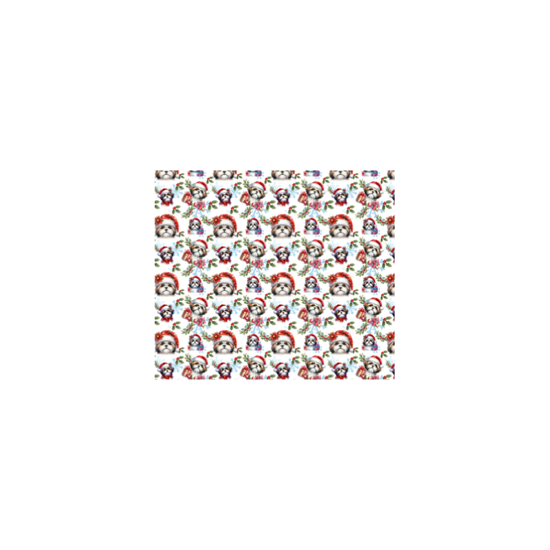 50 cm French Terry Sommersweat Shih Tzu Weihnachten Geschenke Weiß Rot Grün –145 cm 240 g/m² Eigenproduktion