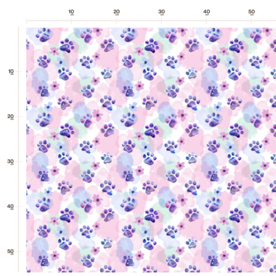 1m Coupon Glattes Minky Tiertatzen Pfoten Lila Rosa Blau – 150 cm – 380 g/m² – Eigenproduktion