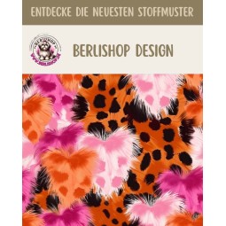 1 m Coupon Glattes Minky Herzen Leo Pink Orange – 150 cm – 380 g/m² – Eigenproduktion