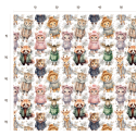 50 cm French Terry Sommersweat  Wintertiere Waldtiere Beige Rosa Grün –145 cm 240 g/m² Eigenproduktion