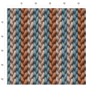 50 cm French Terry Sommersweat Zopfmuster Strickoptik Blau Beige Rost–145 cm 240 g/m² Eigenproduktion