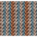 50 cm French Terry Sommersweat Zopfmuster Strickoptik Blau Beige Rost–145 cm 240 g/m² Eigenproduktion