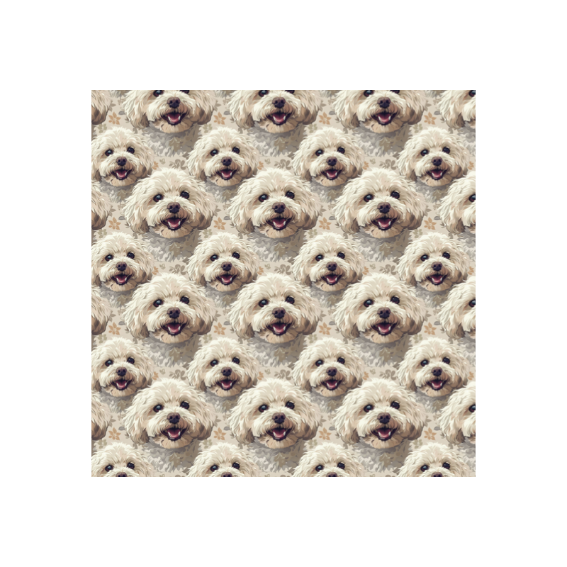 50 cm French Terry Sommersweat Malteser Malteser Hunde Beige Creme –145 cm 240 g/m² Eigenproduktion