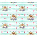 50 cm French Terry Sommersweat Zwergspitz Blumen Herzen Mint Weiß –145 cm 240 g/m² Eigenproduktion