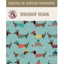 50 cm Oxford wasserfester Stoff Dackel Winter Weihnachten Türkis Bunt–210 g/m –150 cm Meterware