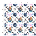 50 cm French Terry Sommersweat Katzen Love Herzen Weiß Bunt –145 cm 240 g/m² Eigenproduktion