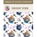 50 cm Oxford wasserfester Stoff Katzen Love Herzen Weiß Bunt–210 g/m –150 cm Meterware