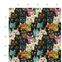 1m Coupon Glattes Minky Katzen Neon Bunt Schwarz – 150 cm – 380 g/m² – Eigenproduktion