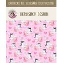50 cm Oxford wasserfester Stoff Storch Baby Herzen Rosa Weiß –210 g/m –150 cm Meterware