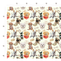 50 cm Oxford wasserfester Stoff Hunde Bücher Brille Grün Beige Bunt –210 g/m –150 cm Meterware