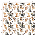 50 cm Oxford wasserfester Stoff Katzen Bücher Brille Weiß Beige –210 g/m –150 cm Meterware
