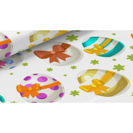 50 cm Oxford wasserfester Stoff Ostereier Schleifen Bunt Weiß –210 g/m –150 cm Meterware