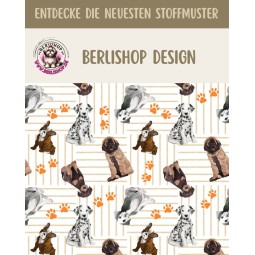 50 cm Oxford wasserfester Stoff Hunde Pfoten Weiß Beige Orange–210 g/m –150 cm Meterware