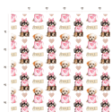 50 cm French Terry Sommersweat Shih Tzu Love Herzen Rosa Weiß–145 cm 240 g/m² Eigenproduktion