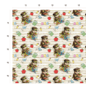 1 m Coupon Oxford Stoff Eule Schule Bücher ABC Beige Bunt 150 cm 210 g/m² – Eigenproduktion