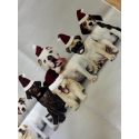 Kissenpanel Hunde Weihnachten mit Nikolausmützen – Polstervelours 330 g/m – Weihnachtsstoff Hundemotiv – Kissen nähen DIY