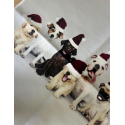 Kissenpanel Hunde Weihnachten mit Nikolausmützen – Polstervelours 330 g/m – Weihnachtsstoff Hundemotiv – Kissen nähen DIY