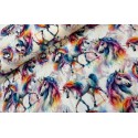 Jersey Einhorn Stoff 180 cm ( Überbreite) – Aquarell Regenbogen – 220 g/m² – Deko & Kleidung