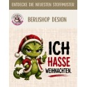 Stoffpanel Oxford Drache Weihnachten Ich hasse Weihnachten Beige Grün Rot ca.30×40 cm– Kissen, Tasche