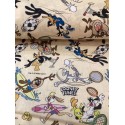 Baumwolle Lizenz 150 cm – Looney Tuns, Bugs Bunny, Tweety, Daffy, Duck  – 130 g/m² – Kinder & Deko