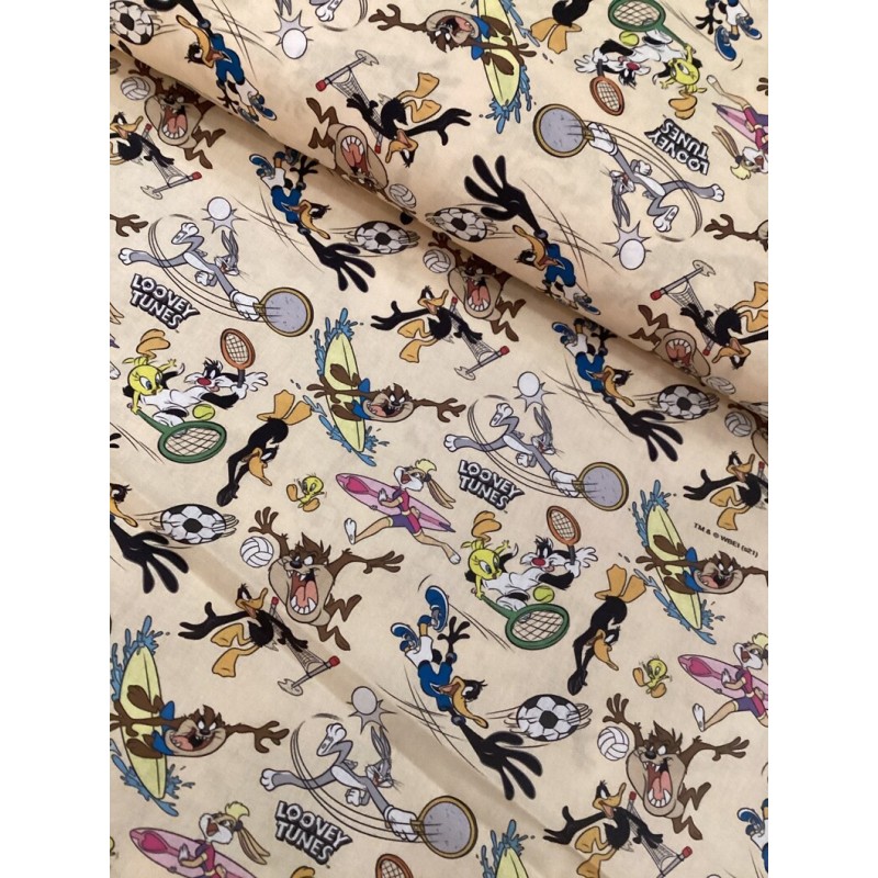 Lizenz Baumwolle Looney Tuns /Bugs Bunny /Tweety Daffy /Duck Meterware PATCHWORK KINDERSTOFF