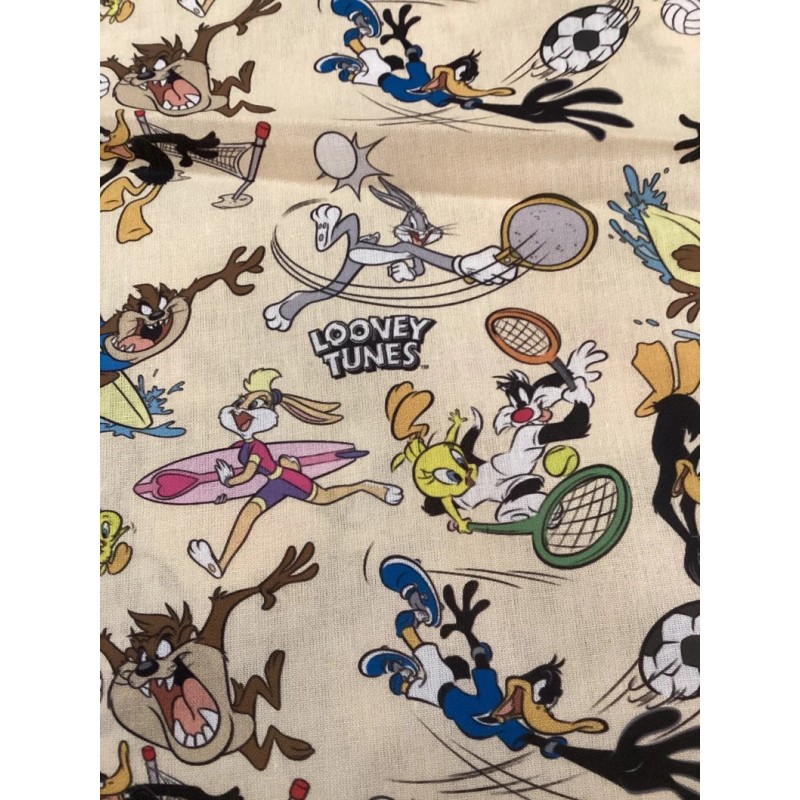 Lizenz Baumwolle Looney Tuns /Bugs Bunny /Tweety Daffy /Duck Meterware PATCHWORK KINDERSTOFF