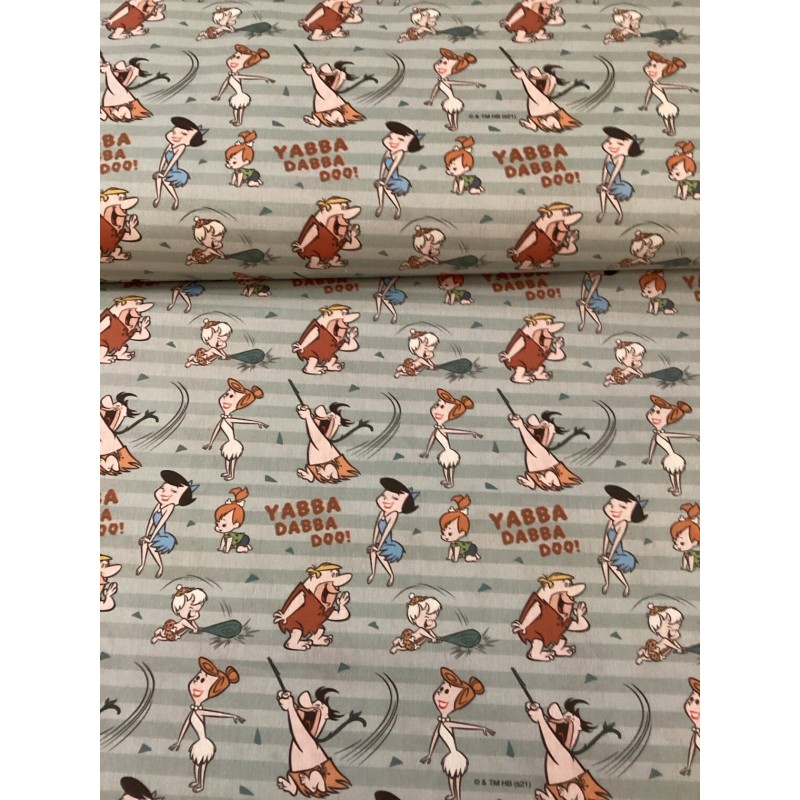 Lizenz Baumwolle Familie Feuerstein The Flintstones Meterware PATCHWORK KINDERSTOFF