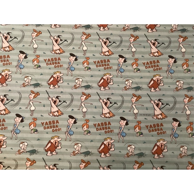 Lizenz Baumwolle Familie Feuerstein The Flintstones Meterware PATCHWORK KINDERSTOFF