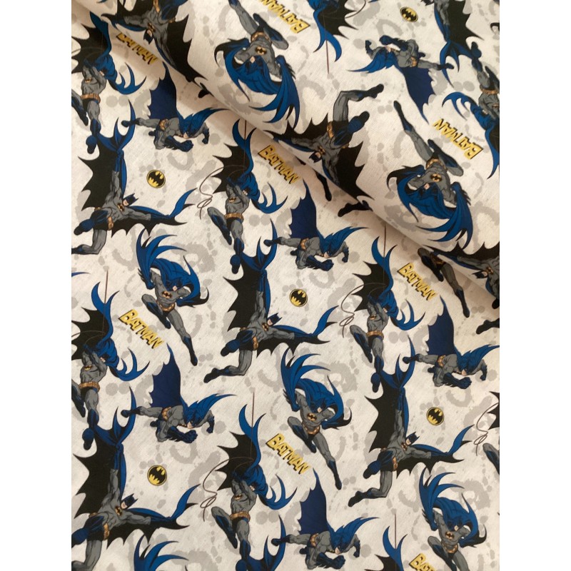Baumwolle Lizenz 150 cm – Batman, Gothamcity, DC, Blau   – 130 g/m²  – Kinder & Deko