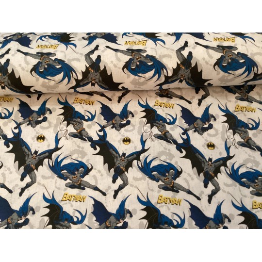 Lizenz Baumwolle Batman Gothamcity DC Blau Meterware PATCHWORK KINDERSTOFF
