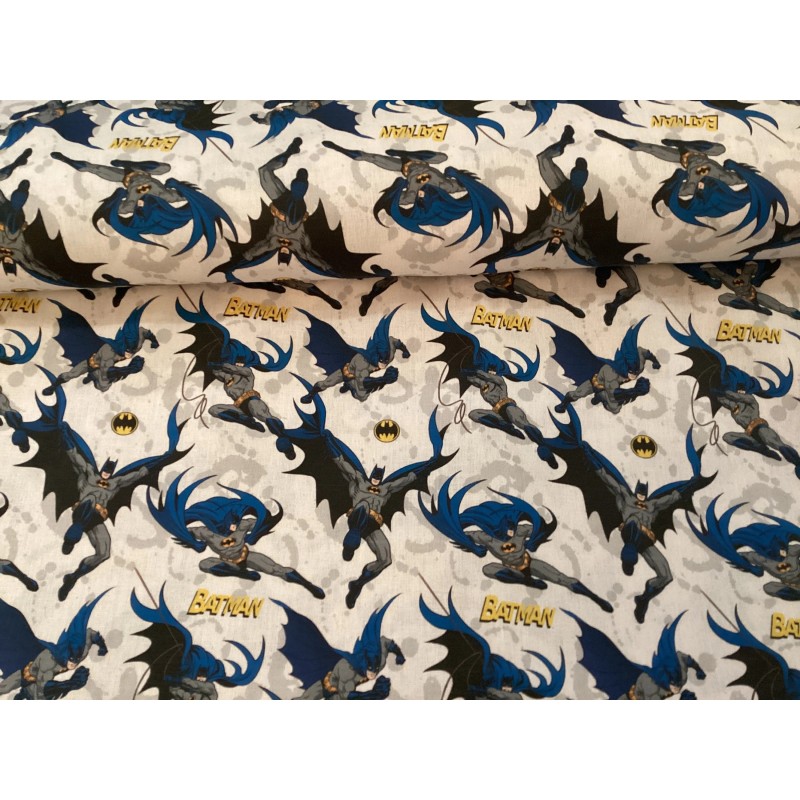 Lizenz Baumwolle Batman Gothamcity DC Blau Meterware PATCHWORK KINDERSTOFF