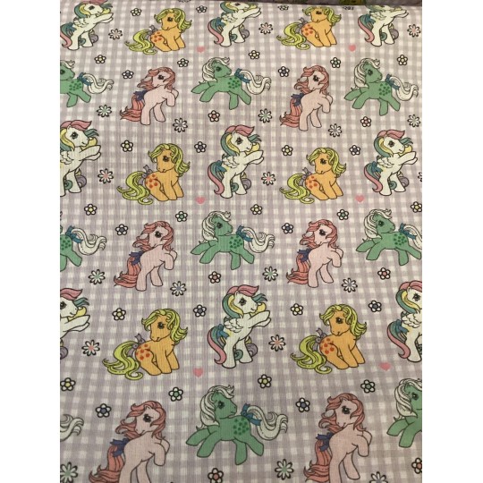 Lizenz Baumwolle My Little Pony Rosa Karo Meterware PATCHWORK KINDERSTOFF