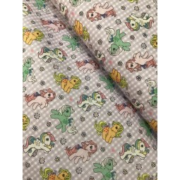 Baumwolle Lizenz 150 cm –  My Little Pony, Rosa, Karo,  – 130 g/m²  – Kinder & Deko