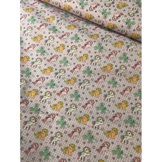 Lizenz Baumwolle My Little Pony Rosa Karo Meterware PATCHWORK KINDERSTOFF