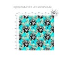 Baumwolle Canvas Hunde Stoff – Bester Freund Hund Aquarell Türkis Schwarz Modern Design Deko Taschen Meterware Nähen DIY
