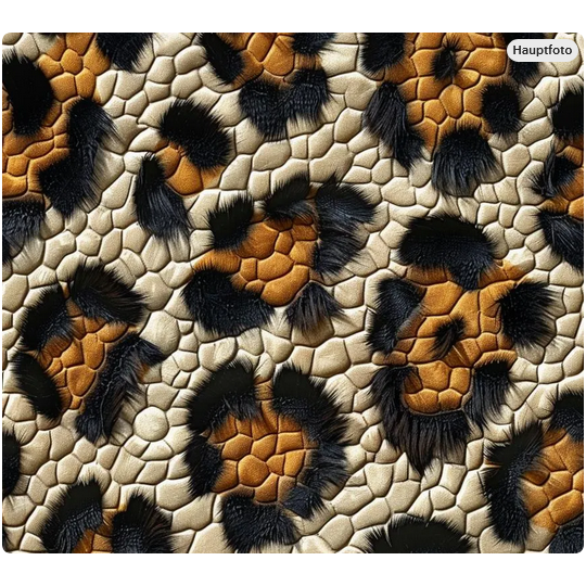 Baumwolle Canvas  Leo Stoff – Animal Print Leopard Muster Beige Braun Meterware Deko Taschen Kissen Nähen DIY