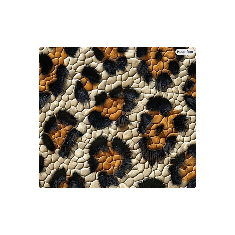 Baumwolle Canvas  Leo Stoff – Animal Print Leopard Muster Beige Braun Meterware Deko Taschen Kissen Nähen DIY