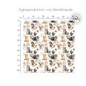 Baumwolle Canvas Baumwolle Canvas Katzen Stoff – Katzen Bücher Uhr Herzen  Tiermotiv Kinderstoff Deko Meterware Nähen DI