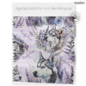 Baumwolle Canvas Husky Stoff 160 cm – Lavendel Hunde Aquarell Lila – 153 g/m² – Eigenproduktion