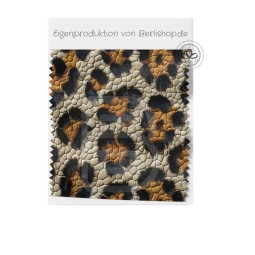 Baumwolle Canvas  Leo Stoff – Animal Print Leopard Muster Beige Braun Meterware Deko Taschen Kissen Nähen DIY